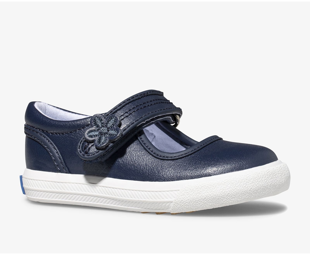 Keds Slip Ons Navy - Ella Mary Jane - Kids XBFSTO-957